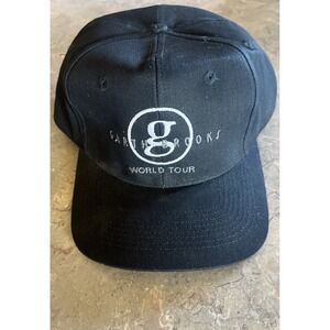 Garth Brooks Hat Snap Back Mens One Size Black Embroidered World Tour Music NWOT